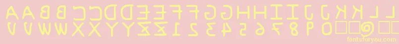 PfVeryverybadfont6s Font – Yellow Fonts on Pink Background