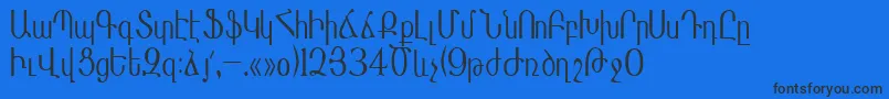 Шрифт Masisnihar – чёрные шрифты на синем фоне