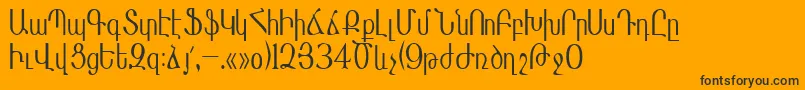 Шрифт Masisnihar – чёрные шрифты на оранжевом фоне