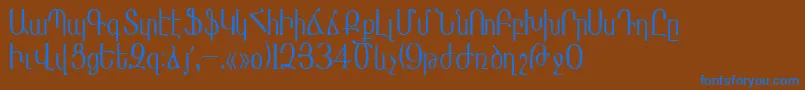 Masisnihar-fontti – siniset fontit ruskealla taustalla