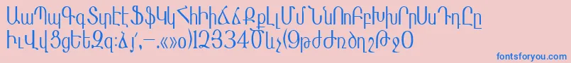 Masisnihar Font – Blue Fonts on Pink Background