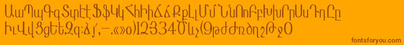 Masisnihar Font – Brown Fonts on Orange Background