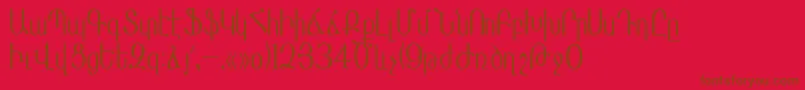 Masisnihar-fontti – ruskeat fontit punaisella taustalla