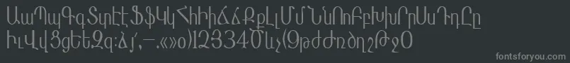 Masisnihar-fontti – harmaat kirjasimet mustalla taustalla