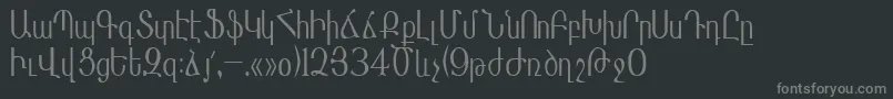 フォントMasisnihar – 黒い背景に灰色の文字