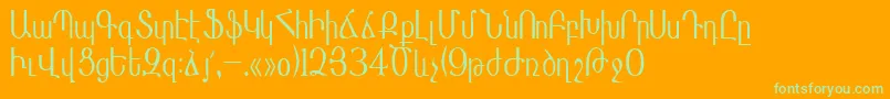 Шрифт Masisnihar – зелёные шрифты на оранжевом фоне