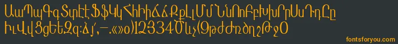 Masisnihar-fontti – oranssit fontit mustalla taustalla