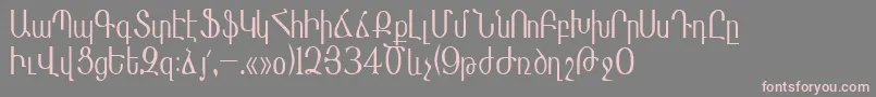 Masisnihar-Schriftart – Rosa Schriften auf grauem Hintergrund
