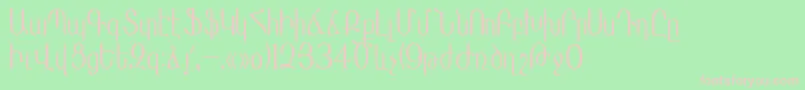 Masisnihar-fontti – vaaleanpunaiset fontit vihreällä taustalla