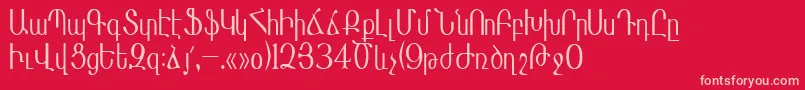 フォントMasisnihar – 赤い背景にピンクのフォント