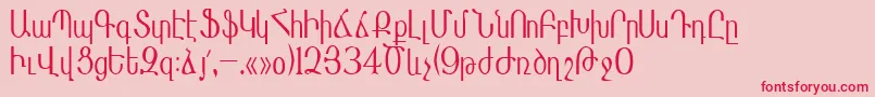 フォントMasisnihar – ピンクの背景に赤い文字
