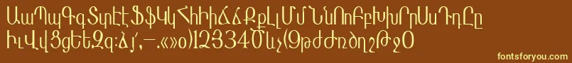 Masisnihar Font – Yellow Fonts on Brown Background