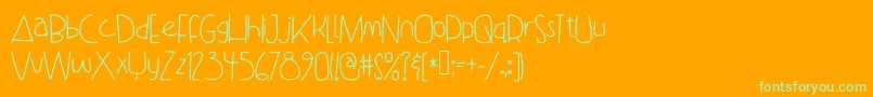 DanceWithMeTata Font – Green Fonts on Orange Background