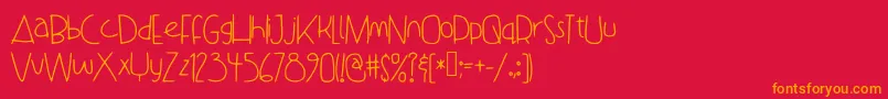 DanceWithMeTata Font – Orange Fonts on Red Background