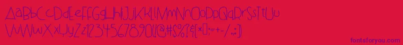 DanceWithMeTata Font – Purple Fonts on Red Background