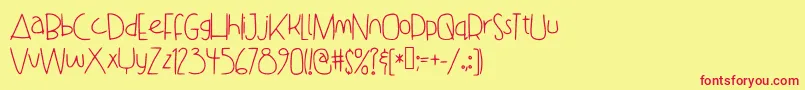 DanceWithMeTata Font – Red Fonts on Yellow Background