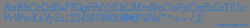 JaaklightsskItalic Font – Blue Fonts on Gray Background