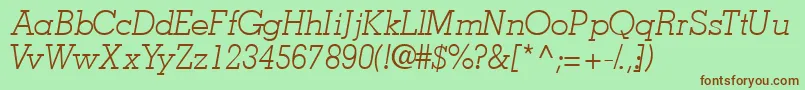 JaaklightsskItalic Font – Brown Fonts on Green Background