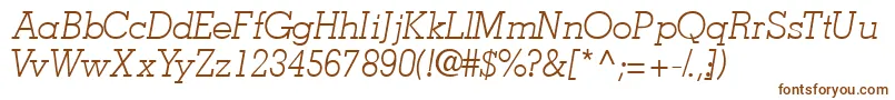 JaaklightsskItalic-fontti – ruskeat fontit valkoisella taustalla