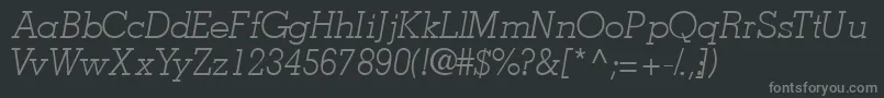 JaaklightsskItalic Font – Gray Fonts on Black Background
