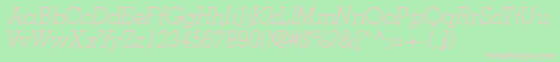 JaaklightsskItalic-fontti – vaaleanpunaiset fontit vihreällä taustalla