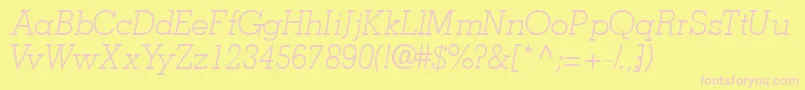 JaaklightsskItalic Font – Pink Fonts on Yellow Background