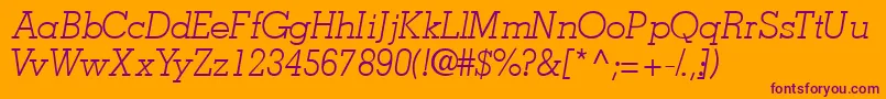 Шрифт JaaklightsskItalic – фиолетовые шрифты на оранжевом фоне