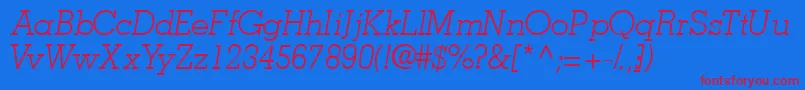 JaaklightsskItalic Font – Red Fonts on Blue Background