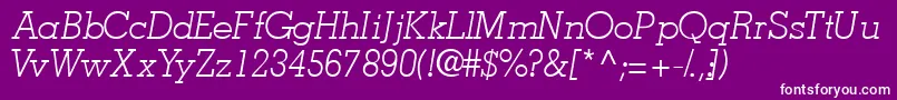 フォントJaaklightsskItalic – 紫の背景に白い文字