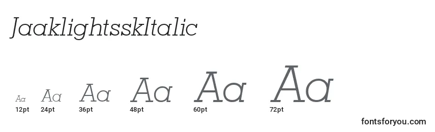 JaaklightsskItalic Font Sizes