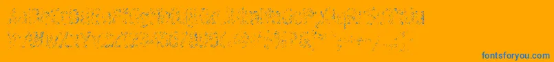 Graffitic4-Schriftart – Blaue Schriften auf orangefarbenem Hintergrund