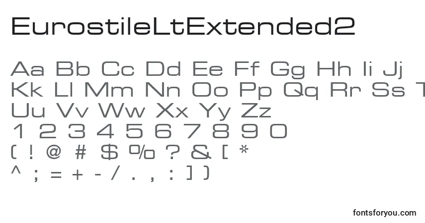 Fuente EurostileLtExtended2 - alfabeto, números, caracteres especiales