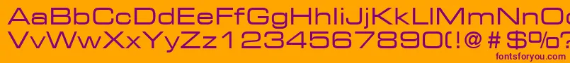 EurostileLtExtended2 Font – Purple Fonts on Orange Background