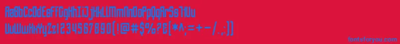 Шрифт SfPiezolectricCondensed – синие шрифты на красном фоне