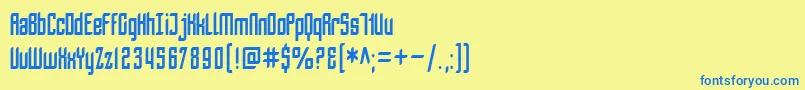 Шрифт SfPiezolectricCondensed – синие шрифты на жёлтом фоне