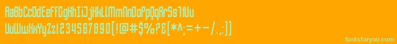 Шрифт SfPiezolectricCondensed – зелёные шрифты на оранжевом фоне