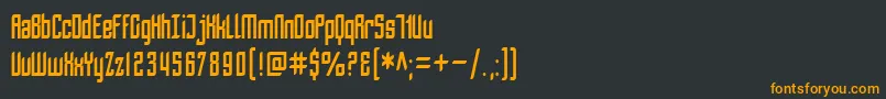 フォントSfPiezolectricCondensed – 黒い背景にオレンジの文字