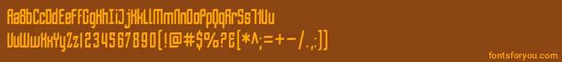 Lisätietoja SfPiezolectricCondensed-fontista SfPiezolectricCondensed-fontti – oranssit fontit ruskealla taustalla