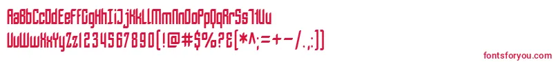 Czcionka SfPiezolectricCondensed – czerwone czcionki na białym tle