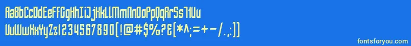 Czcionka SfPiezolectricCondensed – żółte czcionki na niebieskim tle