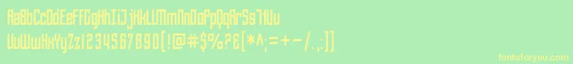 フォントSfPiezolectricCondensed – 黄色の文字が緑の背景にあります