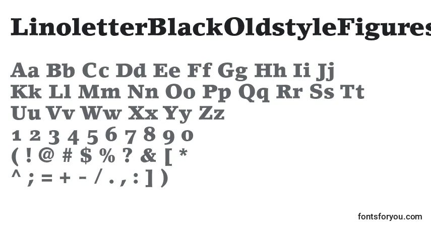 Fuente LinoletterBlackOldstyleFigures - alfabeto, números, caracteres especiales
