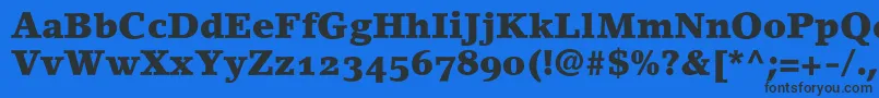 LinoletterBlackOldstyleFigures Font – Black Fonts on Blue Background