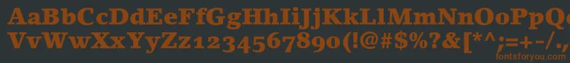 LinoletterBlackOldstyleFigures-fontti – ruskeat fontit mustalla taustalla
