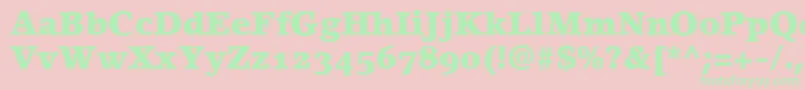 LinoletterBlackOldstyleFigures Font – Green Fonts on Pink Background