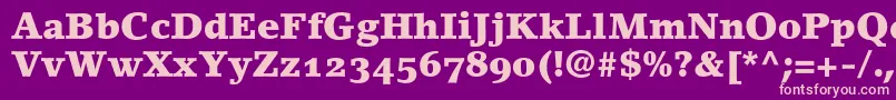 LinoletterBlackOldstyleFigures Font – Pink Fonts on Purple Background