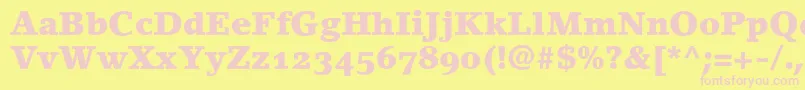 LinoletterBlackOldstyleFigures Font – Pink Fonts on Yellow Background