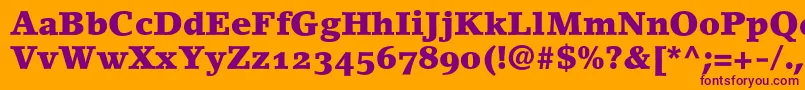 LinoletterBlackOldstyleFigures Font – Purple Fonts on Orange Background