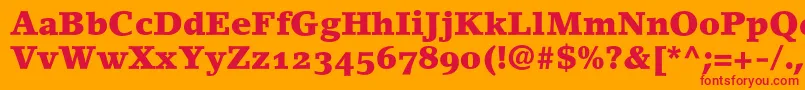 LinoletterBlackOldstyleFigures Font – Red Fonts on Orange Background