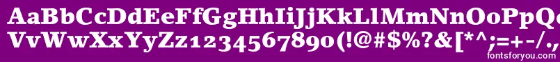 LinoletterBlackOldstyleFigures Font – White Fonts on Purple Background